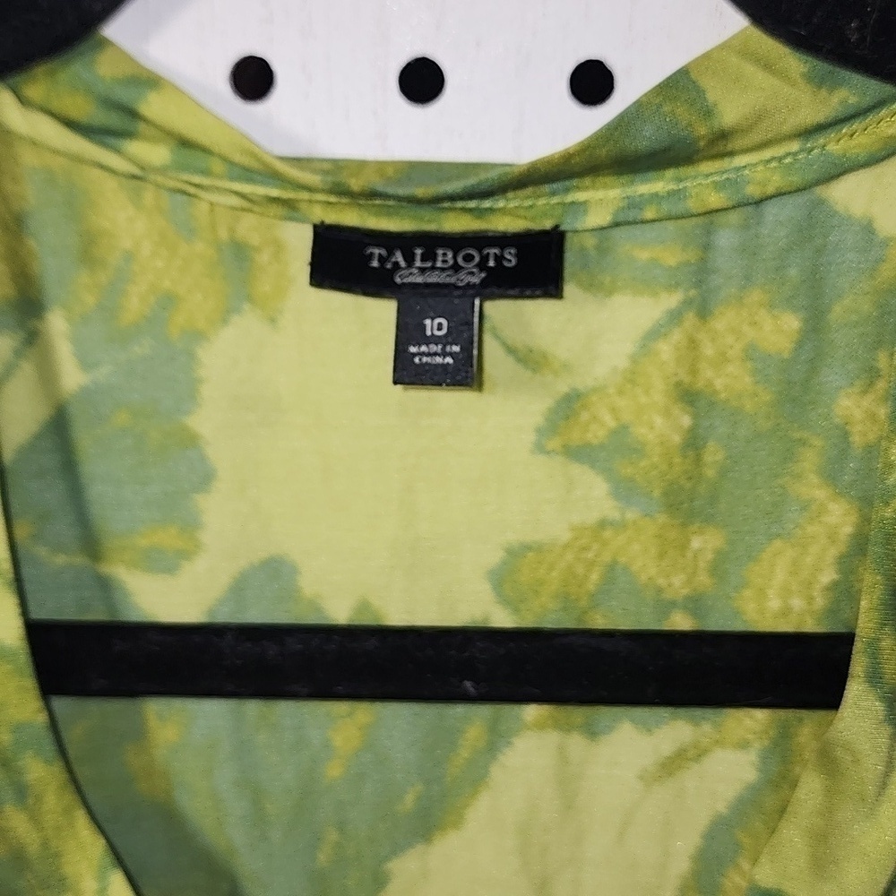 Talbots size 10 Silk / Cotton Blend Sleeveless Lightweight Green - Picture 3 of 6